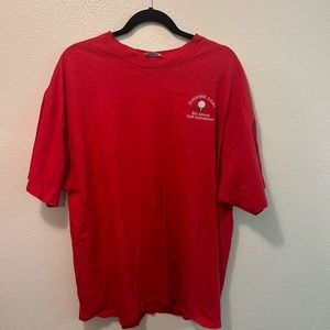 red golf graphic tee